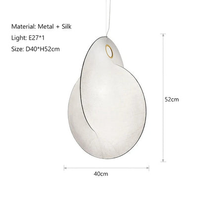 Japanese Silk Chandelier LED Wabi Sabi Pendant Lamp Living Room LED Cocoon Lamp