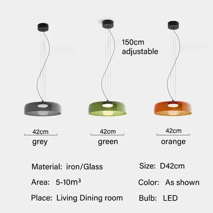 Vintage Glass Lampshade Pendant Lamp Simple Orange Pendant Lamp