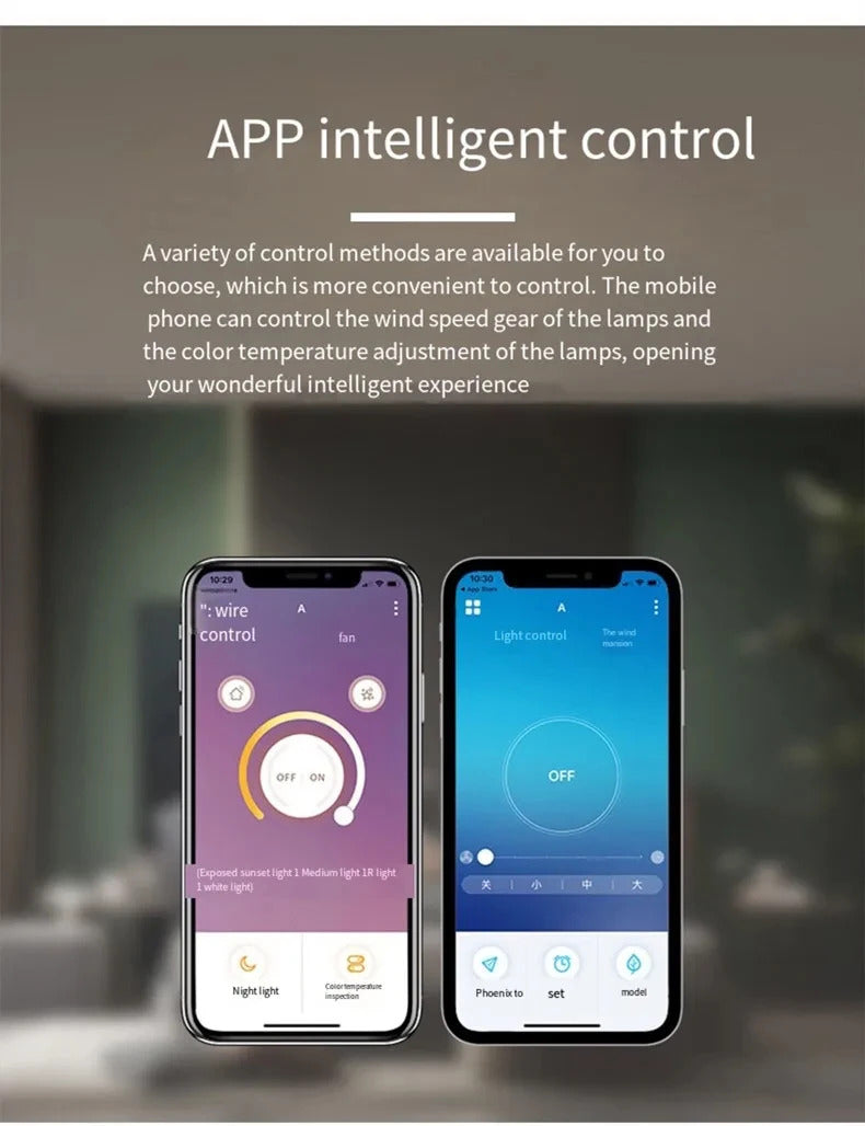 Modern Ceiling Fans with Lights, Fan Lamp Petal Ceiling Fan for Bedroom/Living Room