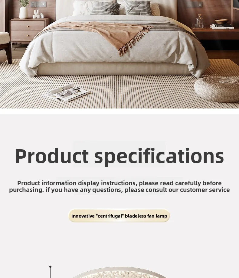 Light Luxury Bladeless Fan Light Modern Minimalist Creative Room Ceiling Light