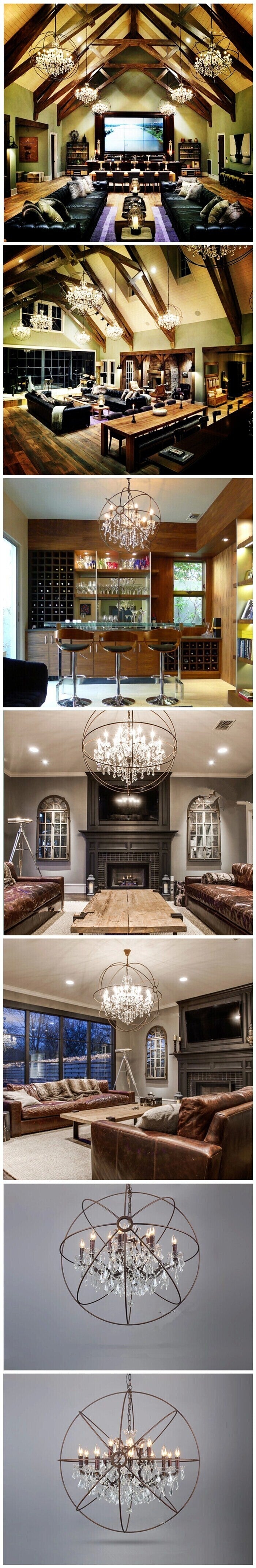 Rustic Orb Chandelier farmhouse kitchen Island light