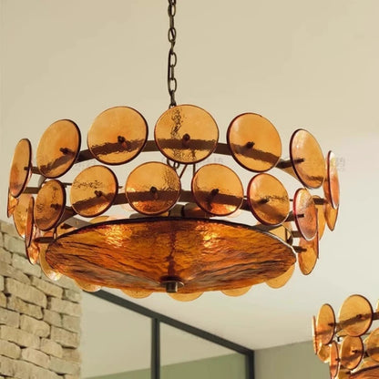 Lorenzo Chandelier Vintage French Living Room Hanging Lamp Orange Chandelier