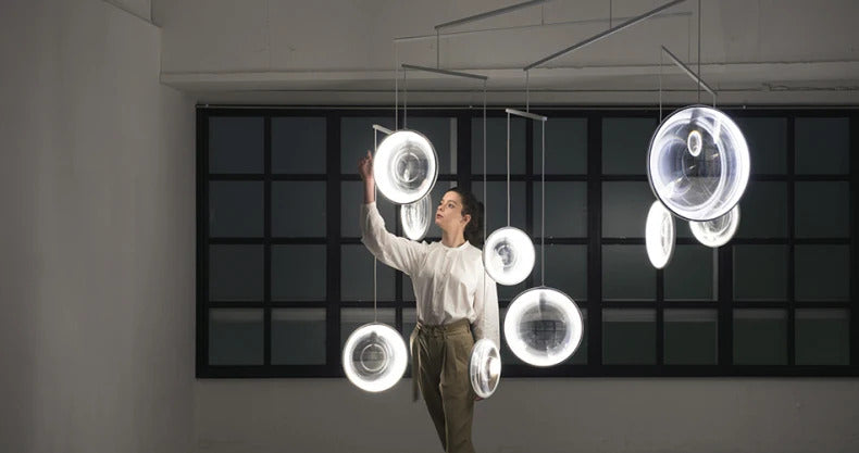 Yuji Okitsu Chandelier LED Round clear glass light replica designer furniture lighting lamp