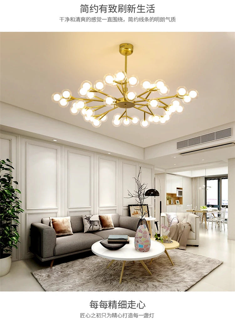 Nordic molecular chandelier G4 bulb ball chandelier