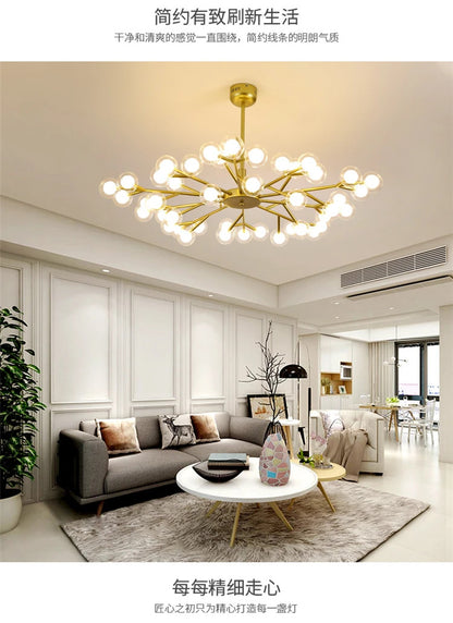 Nordic molecular chandelier G4 bulb ball chandelier