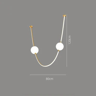 Postmodern glass ball chandelier nordic led curve light Dimmable staircase lamp