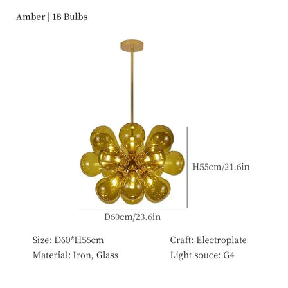Our blue bubble Chandelier dining table light fixtures