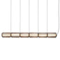 Restaurant Long Stripe Pendant Light Smoke Gray Glass Lampshade Nordic Led Hanging Light