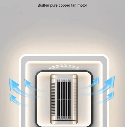 Invisible leafless LED ceiling fan light bedroom hotel remote control hanging lamp