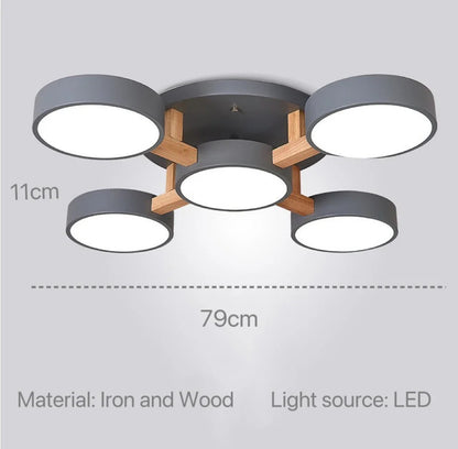 Modern Ceiling Lamp Bedroom Minimalist Wood Home Decor Lighting Fixtures