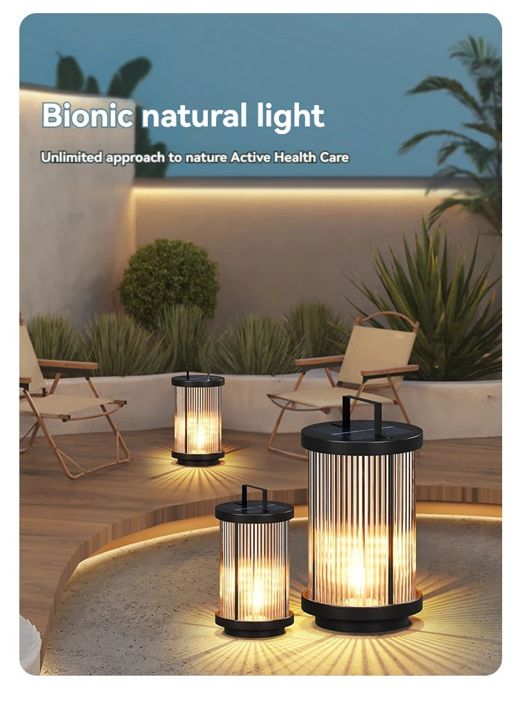 Modern Simple Clear Glass Landscape Lights Lantern Garden Solar Outdoor Light Courtyard Lawn Balcony Decoration Floor Lights