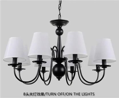 Ameican Black Rustic Chandelier Hotel Salon Hanging Lamp