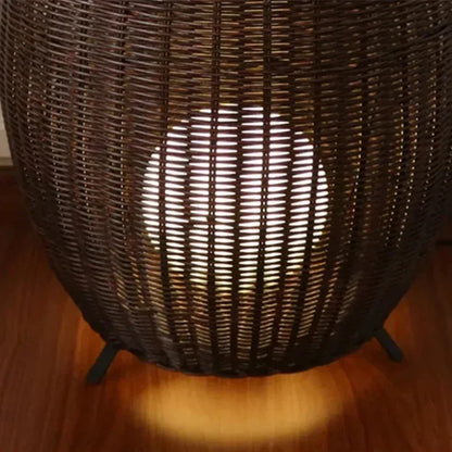 Natural handmade rattan floor lamp Japanese Outdoor waterproof Garden standing lamp