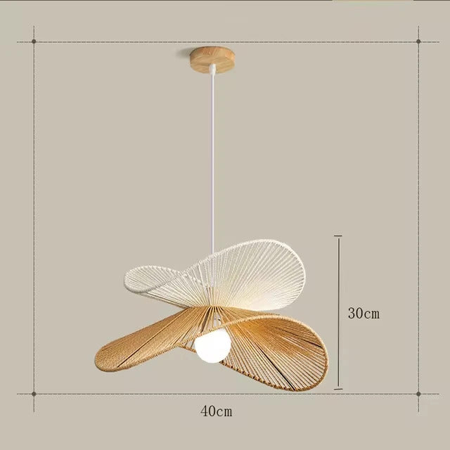 Wabi Sabi Rattan Chandelier Retro LED Weaving Pendant Lamp