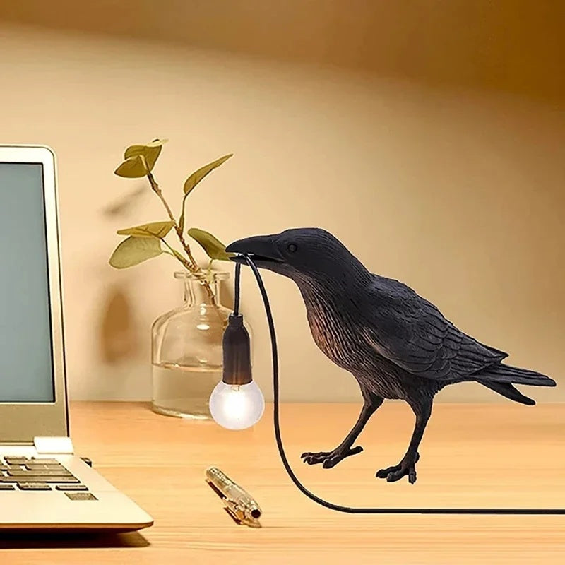 Raven Resin Table Lamp