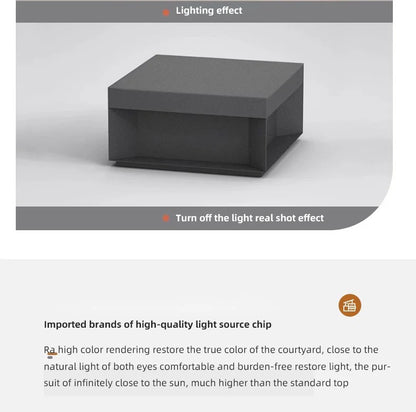 Modern Simple Solar Pillar Light High Quality Outdoor Waterproof Gate Pillar Yard Wall Light