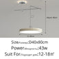 French Flying Saucer Pendant Light Creative Design Extendable Rotating Long Pole Lamp