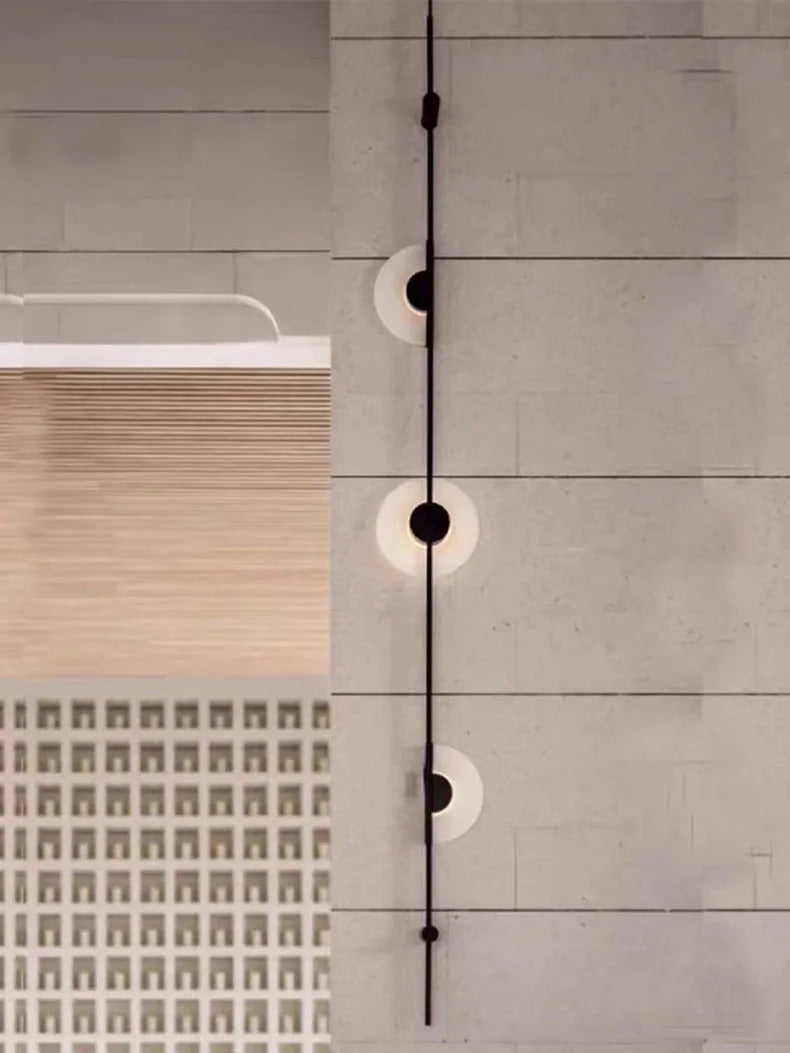 Alabaster Vertical Wall Lamp Modern Mable Wall Art Black Led Acrylic Circle Wall Lamp