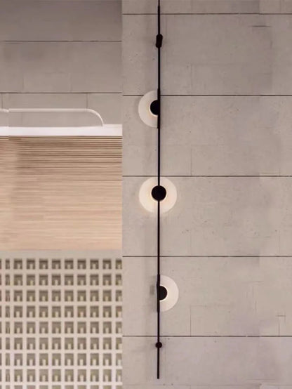 Alabaster Vertical Wall Lamp Modern Mable Wall Art Black Led Acrylic Circle Wall Lamp