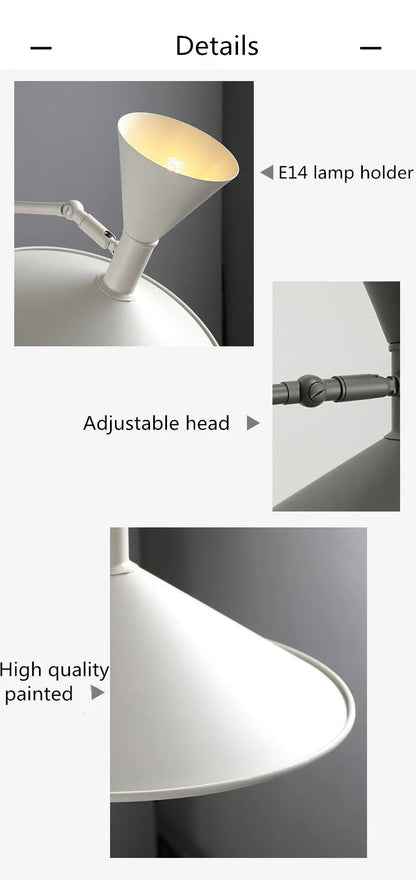 Modern Minimalist Wall Light LED Marseille Italian Designer Swing Arm Adjustable Wall lamp