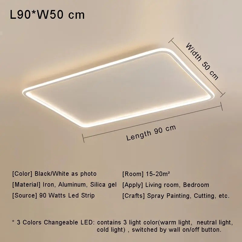 Modern with Remote Control Dimmable Flush Mount Bedroom Living Room Ceiling Light