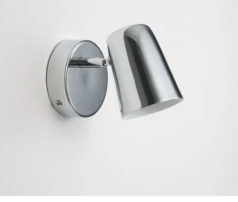 Modern Bauhaus silver small wall lamp Nordic simple bedroom bedside wall light