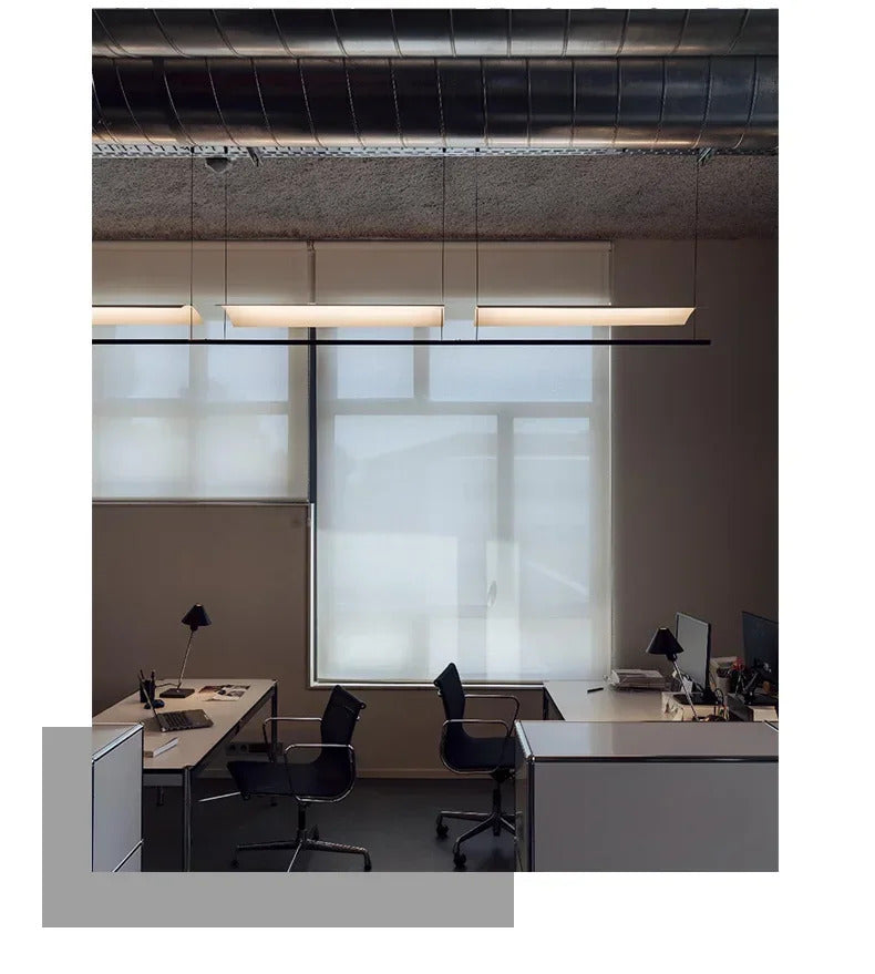 Nordic minimalist Linear Chandelier Modern black white industrial long Pendant Lamp