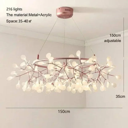 Ceiling Chandelier Nordic Hanging Living Room Chandelier Modern Kitchen Firefly Lamp Round Chandelier Lighting