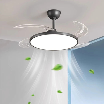 Ceiling Fan With Light Modern Remote Smart Invisible Ceiling Fan Bedroom Lamp