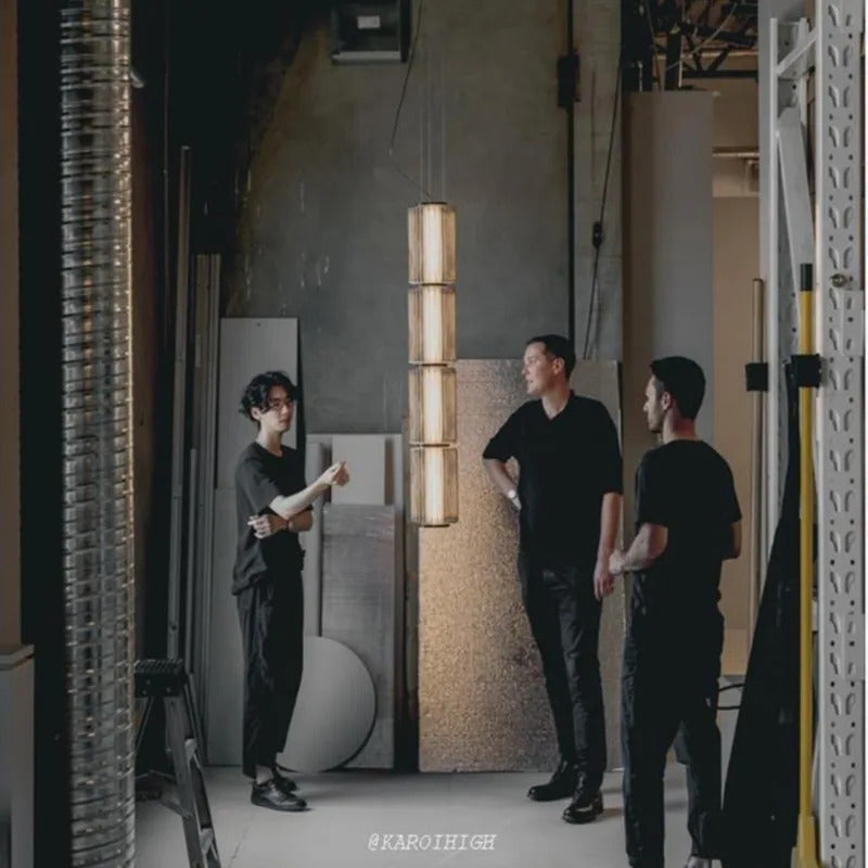 Restaurant Long Stripe Pendant Light Smoke Gray Glass Lampshade Nordic Led Hanging Light Living Dining Room Decor Pendant Lamp