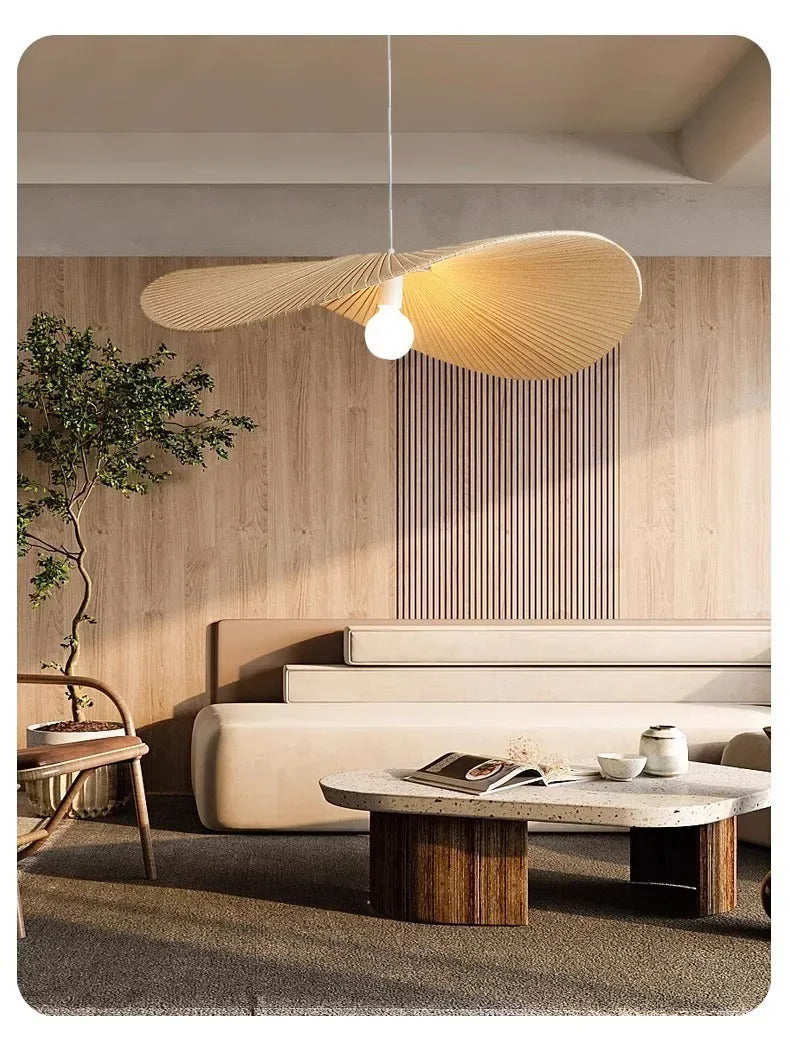 Nordic Fabric Hat Pendant Light Cream Style Led Pendant lamp