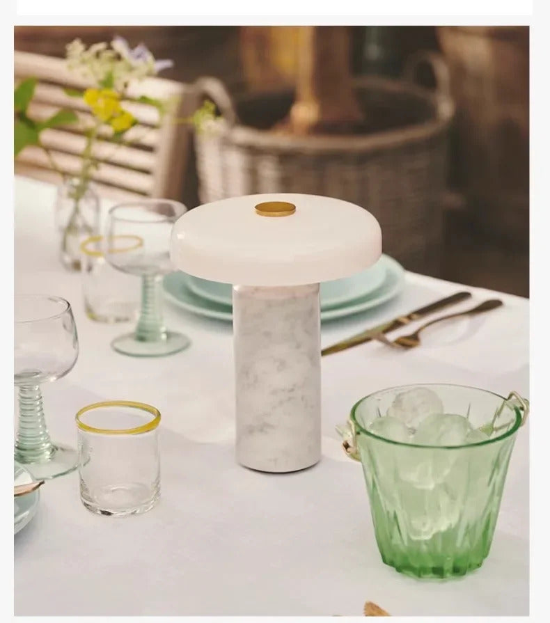 Marble luxury Table Lamps Danish Atmosphere LED Desk Light Charging Touch Switch lighting