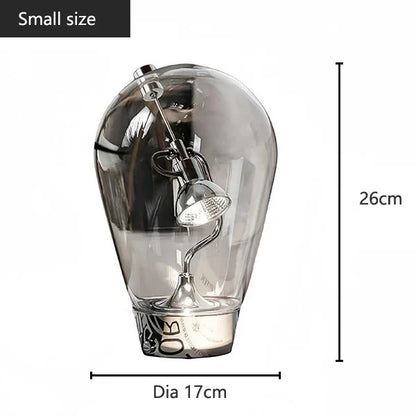 Italian Vintage Dimmable Table Lamp Rotary Glass Desk Light