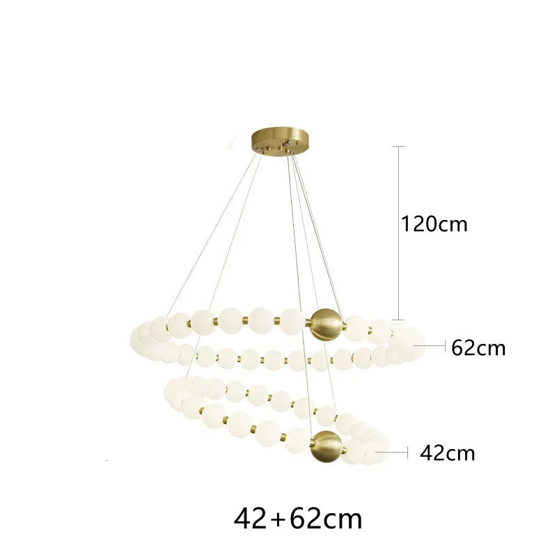 Nordic Ring LED Chandelier Dimmable Acrylic for Living Room Center Table Bedroom Hall Pendant Lamps Home Decor Lusters Fixture