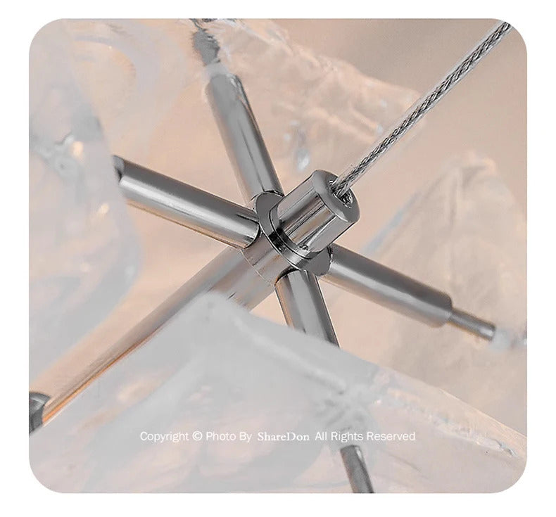 Nordic Cream Style Glass Pendant Lamp Luxury stair chandelier