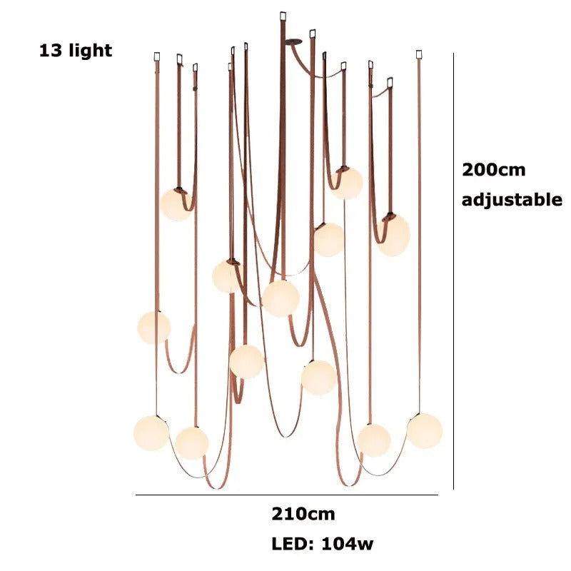 PLUSMINUS LED Belt Pendant lamp Trendy glass ball light