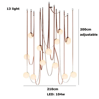 PLUSMINUS LED Belt Pendant lamp Trendy glass ball light