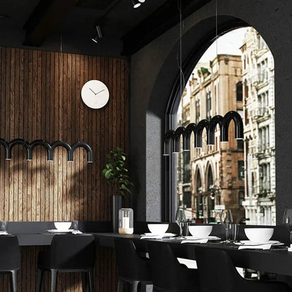 Oblure Arch Chandelier Post Modern Design Pendant Light for Coffee living Room Kitchen U shaped Lamp Blue Metal macaron lamp