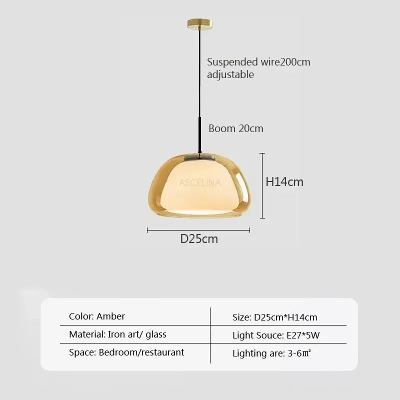 Nordic Glass Jellies Design Hanging Lamp Indoor Dining Living Room Pendant Light