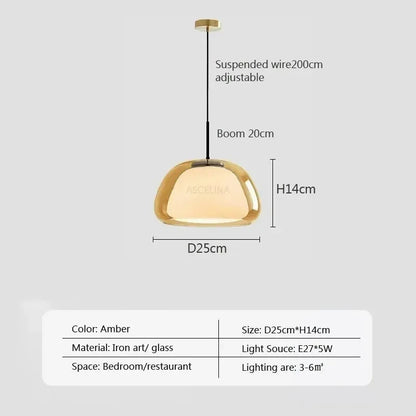 Nordic Glass Jellies Design Hanging Lamp Indoor Dining Living Room Pendant Light