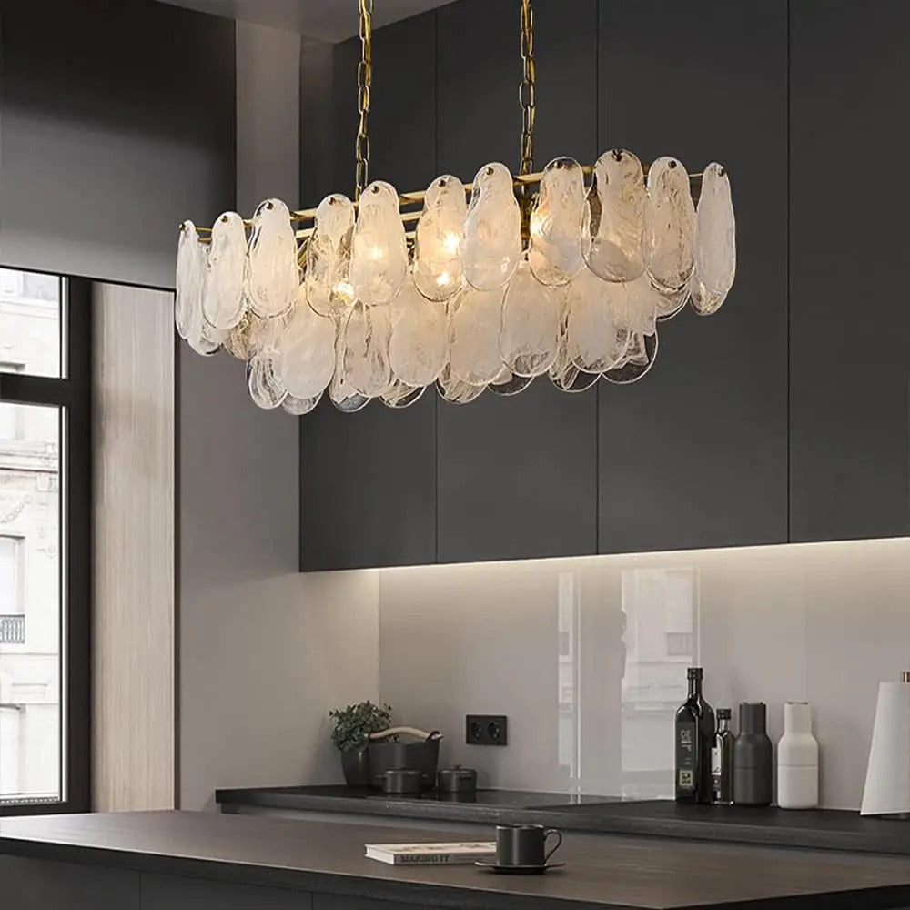 Nordic Luxury Glass Pendant Lamp Metal Crystals LED Chandeliers