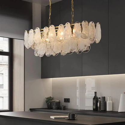 Nordic Luxury Glass Pendant Lamp Metal Crystals LED Chandeliers