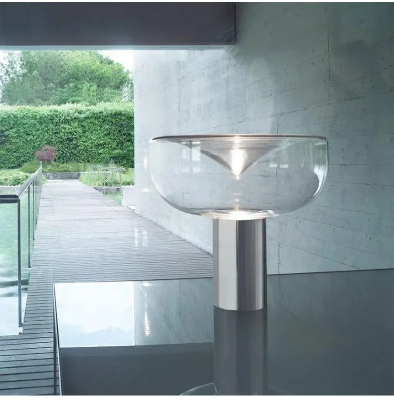 Modern Simple Bedside Table Lamp Nordic Light Luxury Radar Design Model Living Room Bedroom Bedside Light Glass Decorative LED