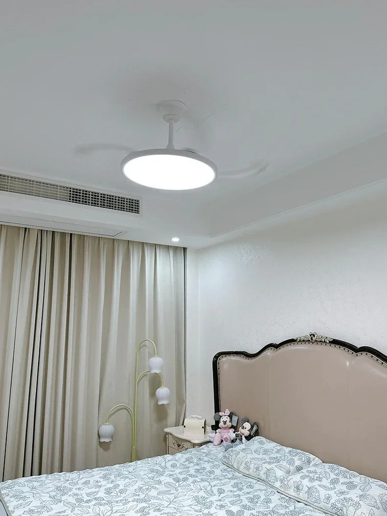 Ceiling Fan With Light Modern Remote Smart Invisible Ceiling Fan Bedroom Lamp