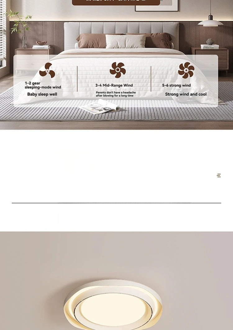 Modern Bladeless Ceiling Lamp Fan Living Room Silent Air Circulation Fan