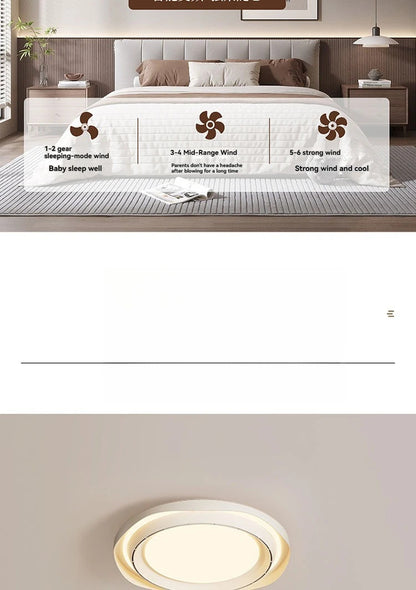 Modern Bladeless Ceiling Lamp Fan Living Room Silent Air Circulation Fan