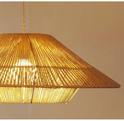 Vintage Wabi Sabi Pendant Lamp Hemp Rope Chandelier