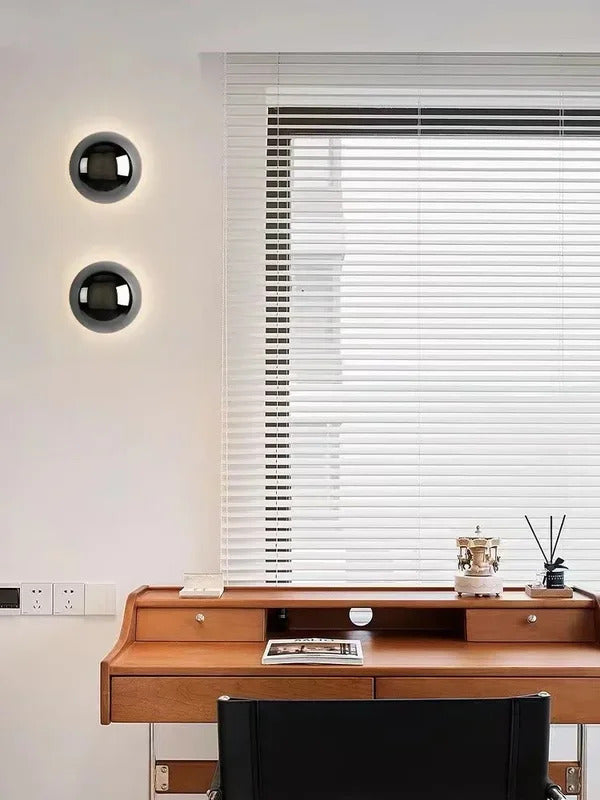 Minimalist Plated Silver Luxurious Wall Lamp Modern Simple Circular Lunar Eclipse sconce