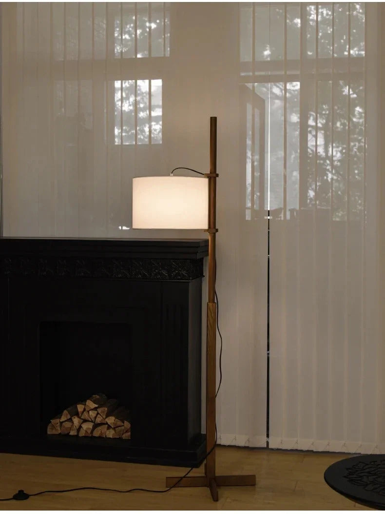 Japanese Fabric Liftable adjustable floor lamp reading floor lamp