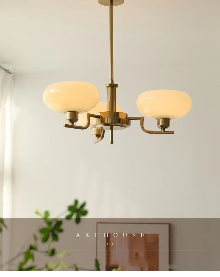 Mid century Bauhaus Chandeliers French Cream Style Pendant Lights
